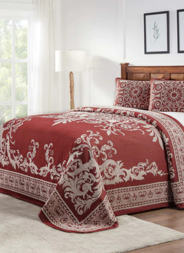 berry red bedspread