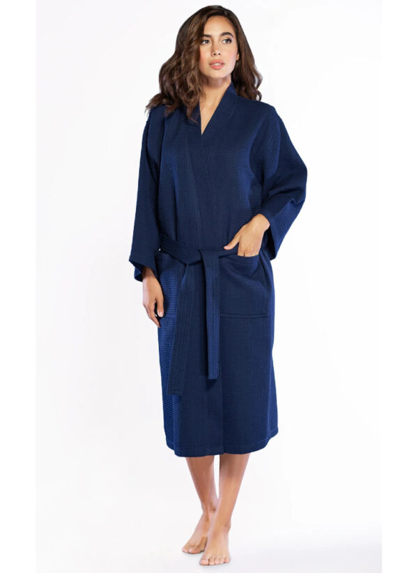 navy blue bathrobe