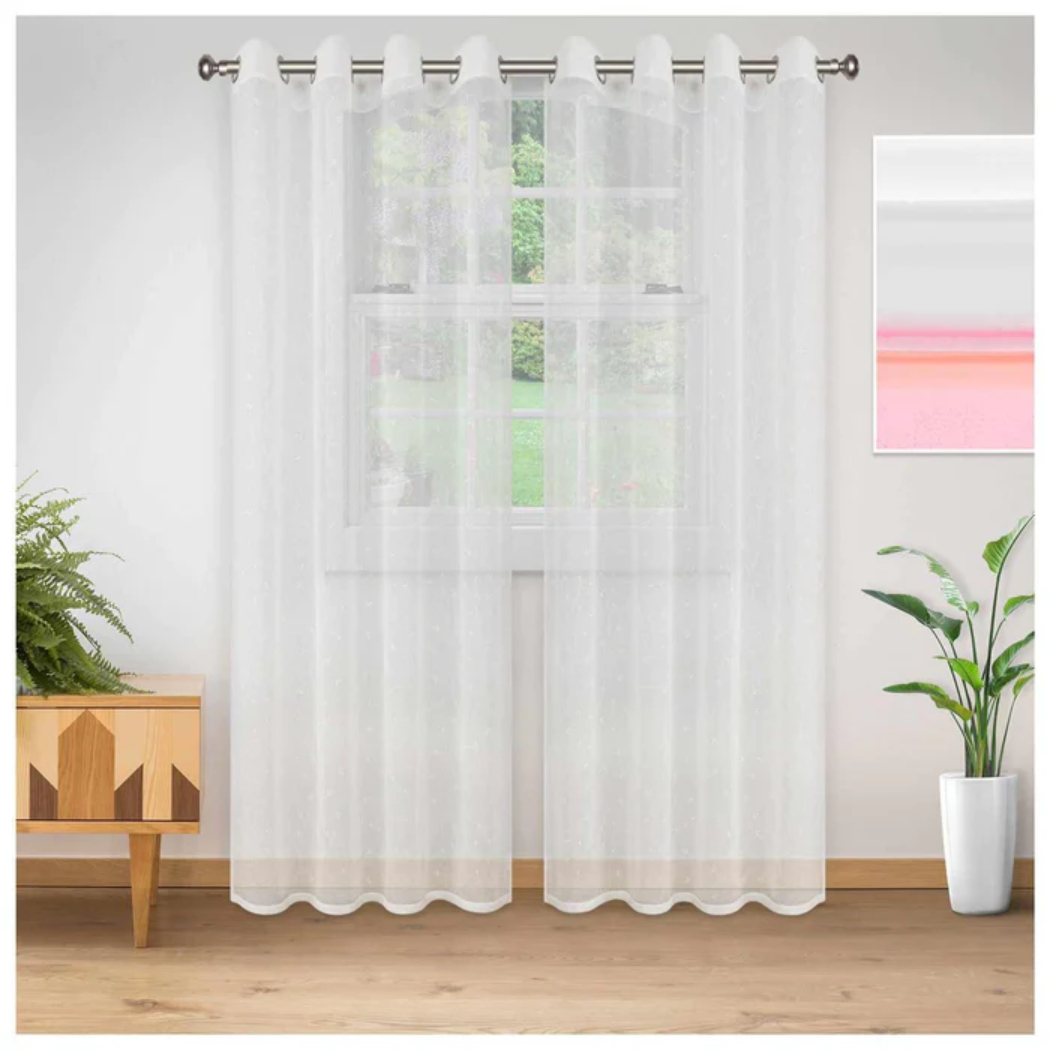 semi sheer curtain white