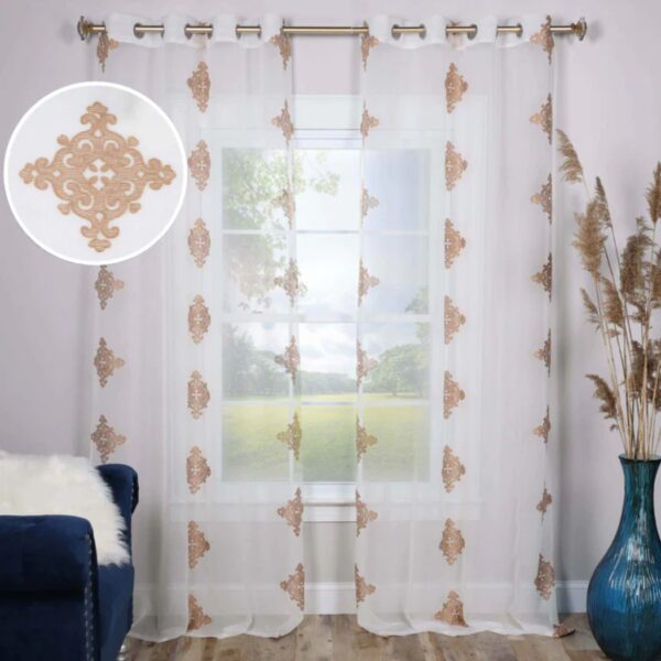 gold sheer curtain