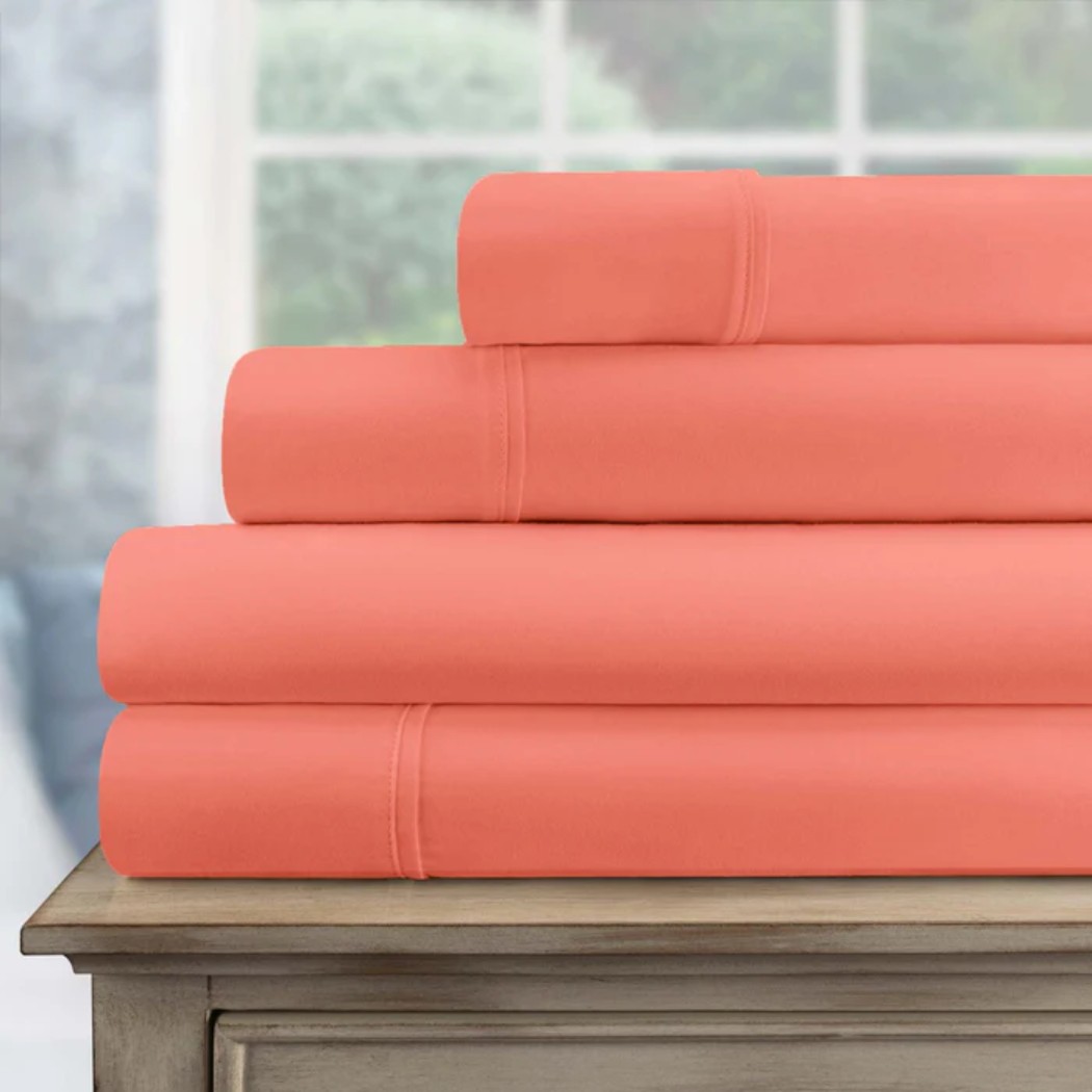 coral bedsheet set