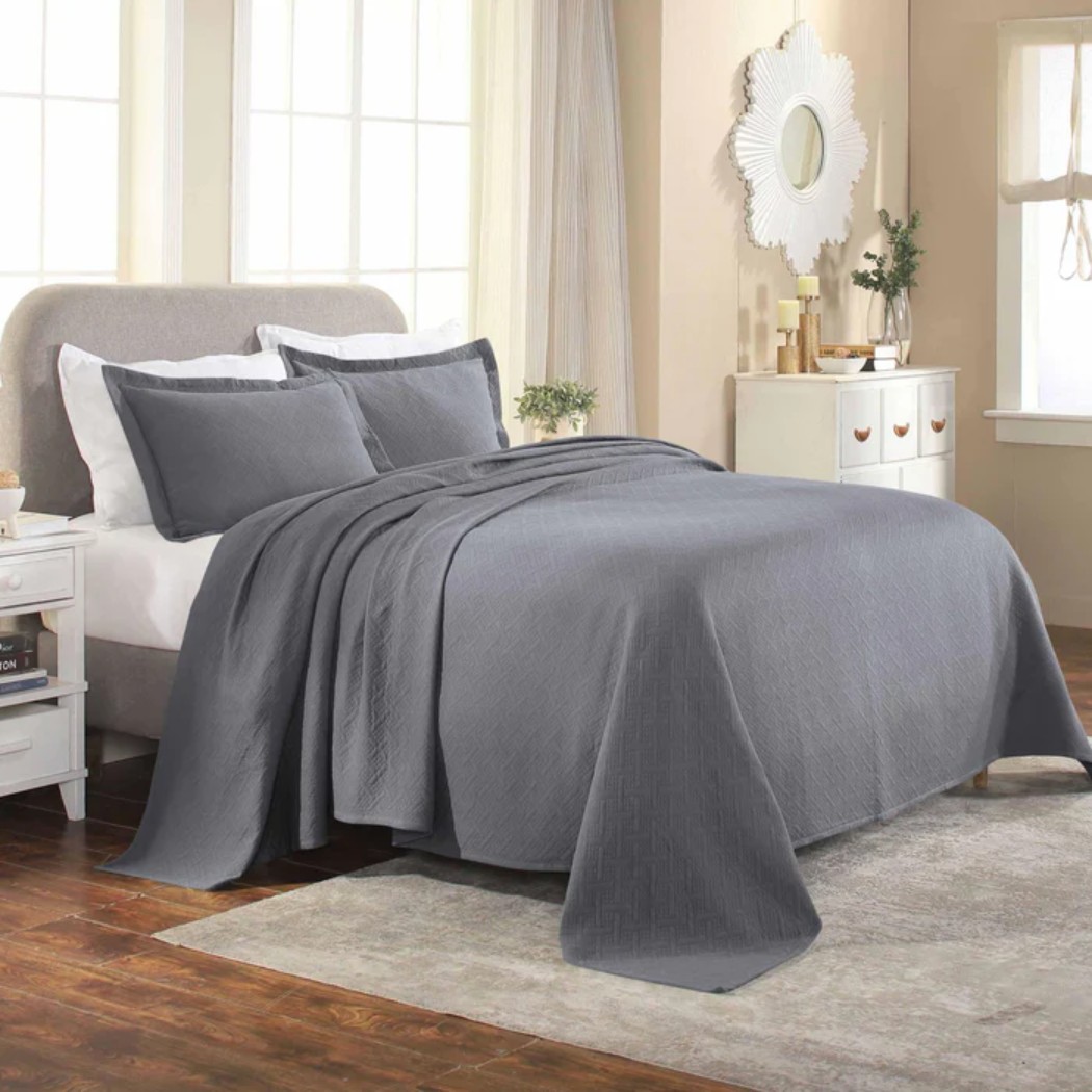 grey bedspread