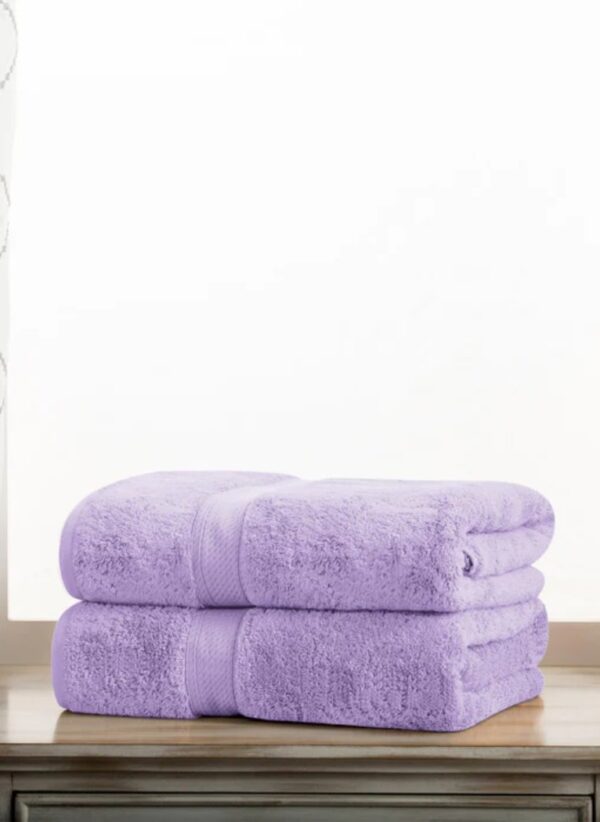 Egyptian Cotton Pile Heavyweight 2 Piece Bath Towel Set - Image 2