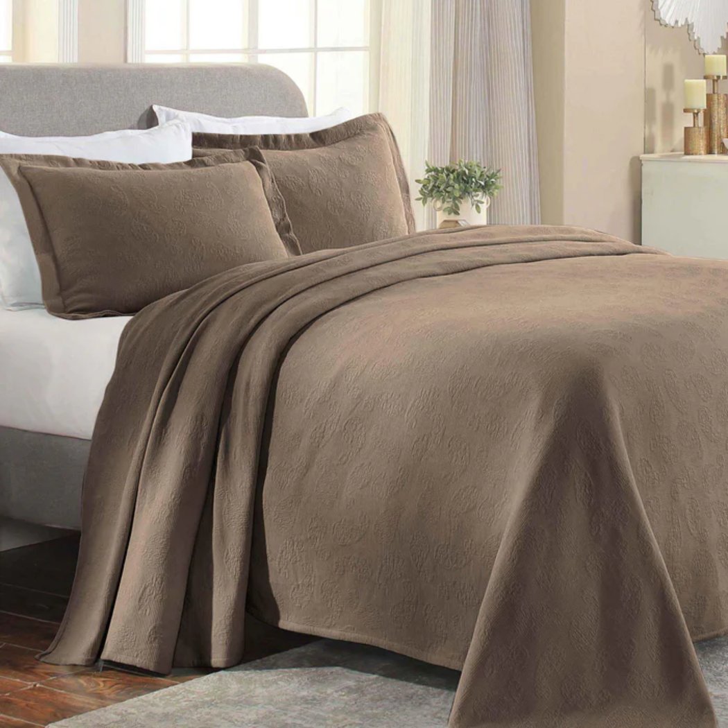 taupe color bedspread set bedding