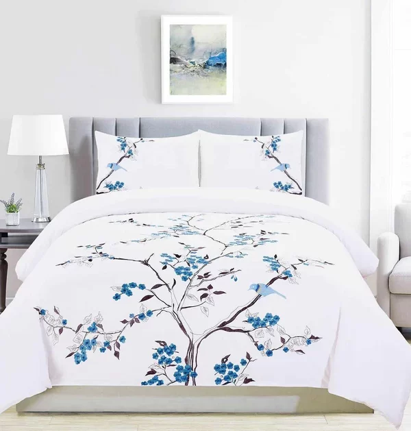 Garden Embroidered Cotton Duvet Cover Set