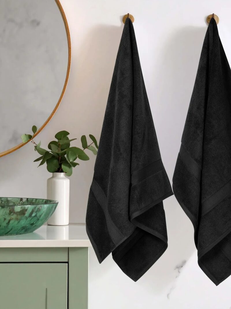 black bath towel set