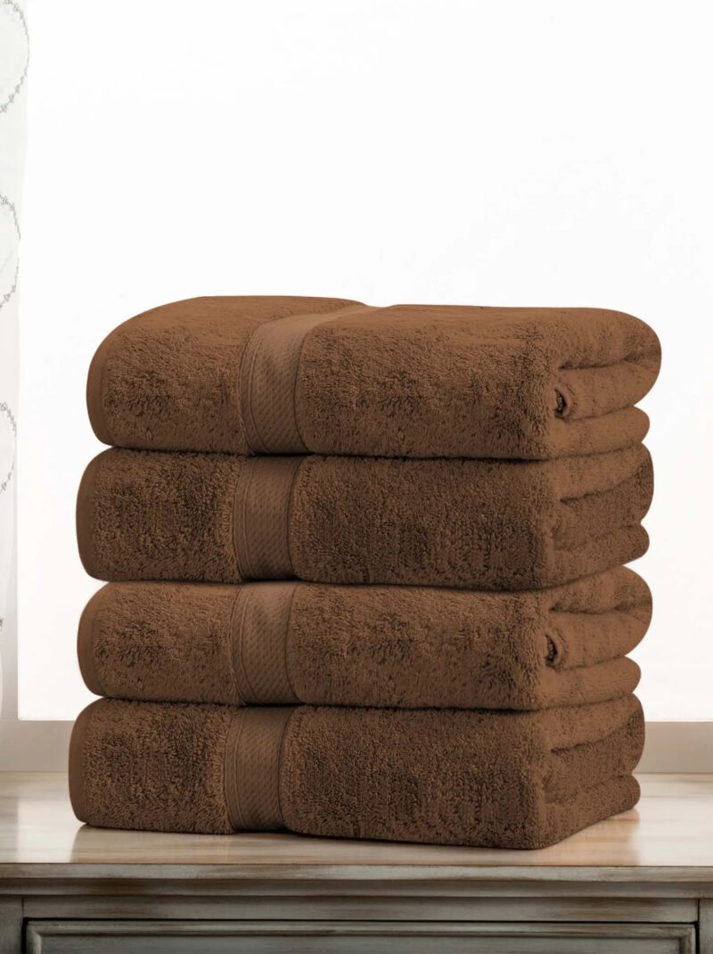 chocolate 4 piece bath towel set