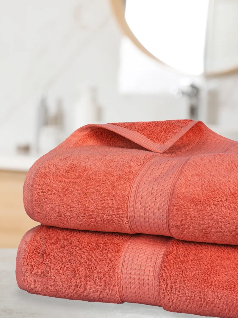 coral bath sheet set