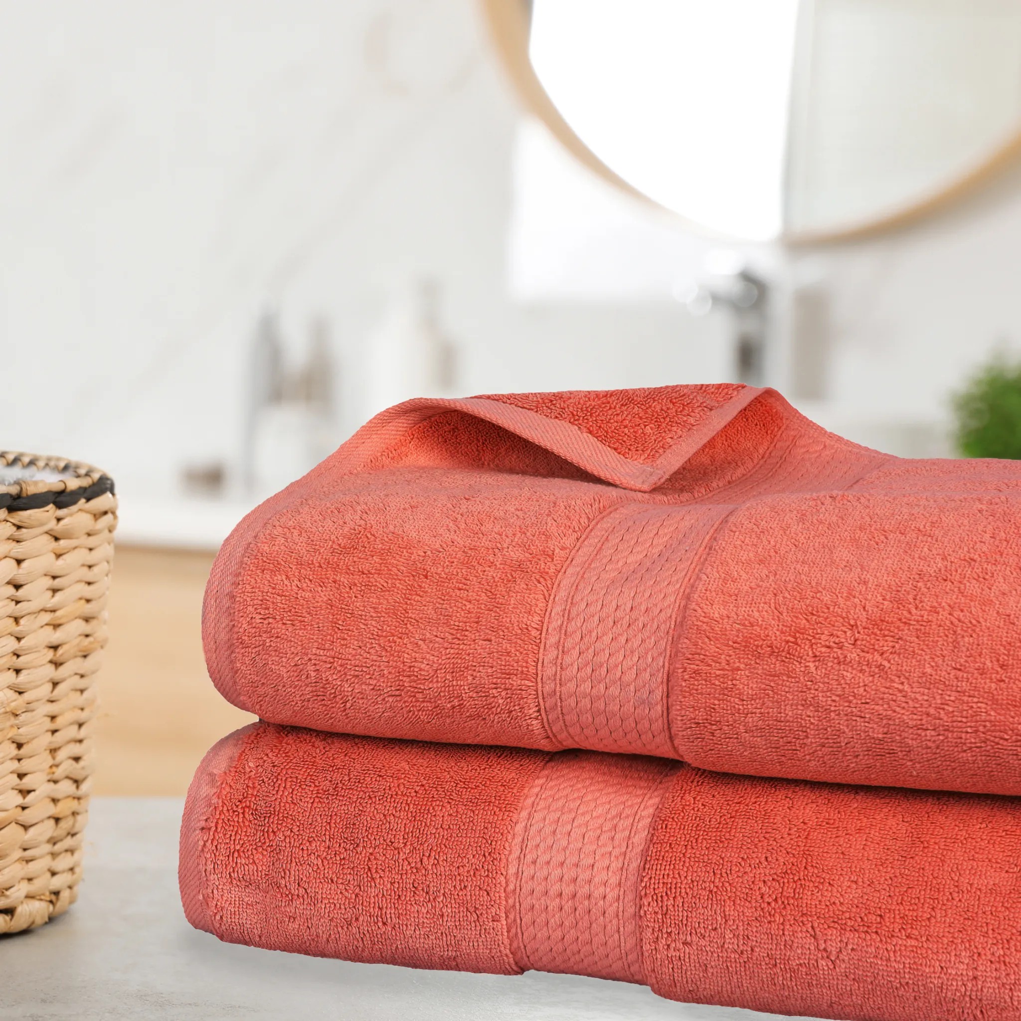 coral bath sheet set