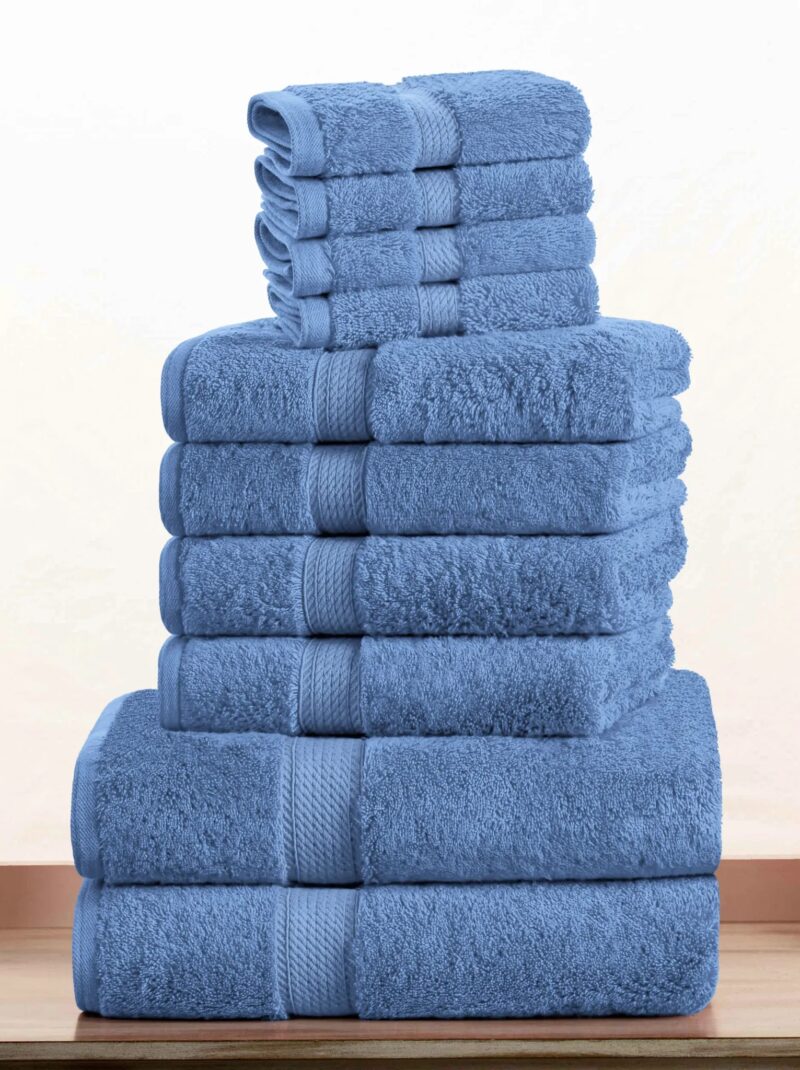 denim blue mix towel set