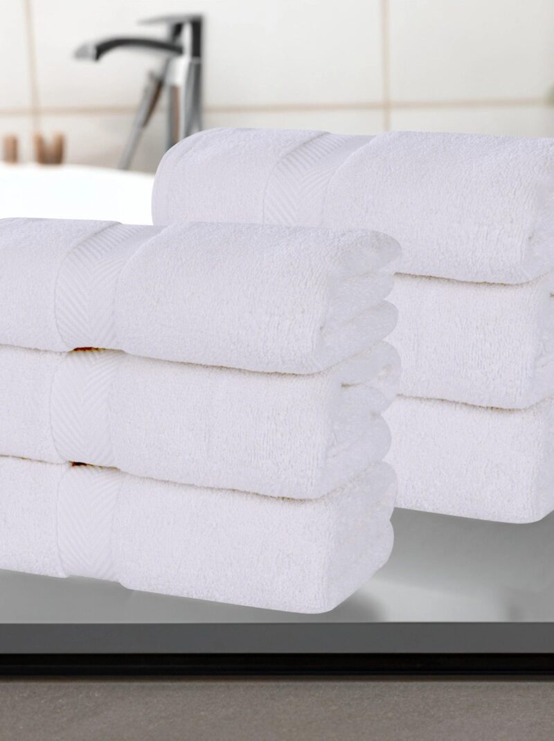 white hand towel set 6 piece